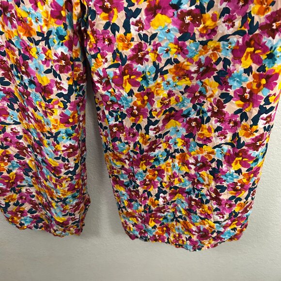 Dokotoo Abstract Floral Smocked Wide Leg Jumpsuit Vacation - Picture 5 of 8